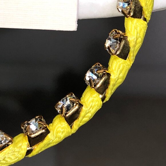 Amrita Yellow & Gold Crystal Hoop Earrings - Picture 3 of 5